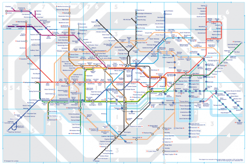 Map of London's underground transport system. 