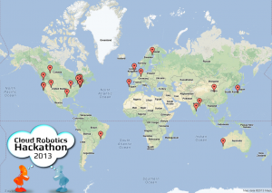 2013 Global Cloud Robotics Hackathon Participants Map