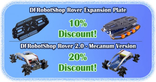 DFRobotShop Rover V2 Mecanum kit and Expansion Deck Pre-order Promotion