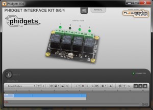 FlowBotics App for Phidgets USB Relay Interface 0/0/4 - Interface