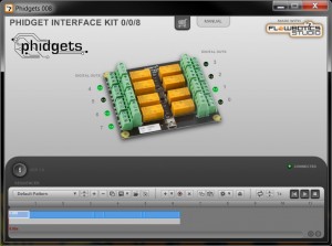 FlowBotics App for Phidgets USB Relay Interface 0/0/8 - Interface