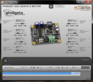 FlowBotics App for Phidgets USB Servo Controller 8-Motor - Interface