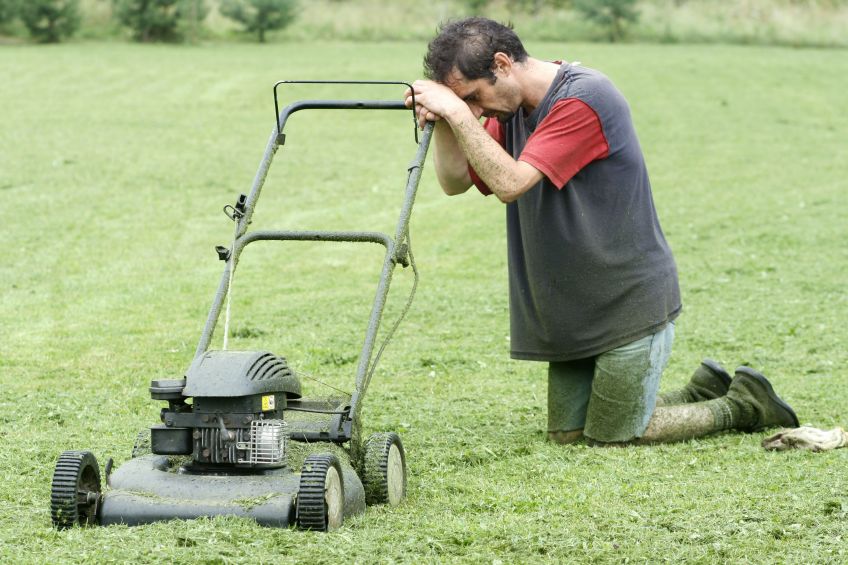 Image result for mowing lawn frustration