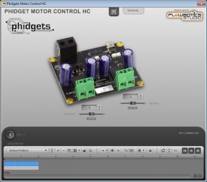 FlowBotics App for Phidgets USB Dual 14A Motor Controller