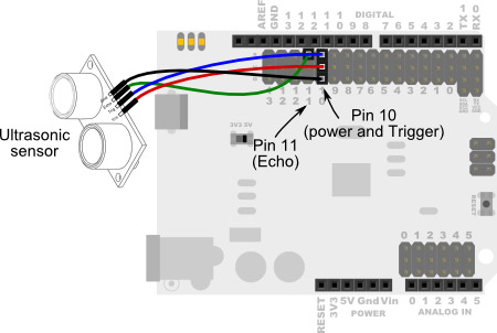 Wiring diagram for the left ultrasonic sensor