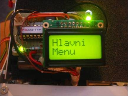 8x2 LCD - shows the mode of operation
