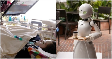 A cafe with an all-robot staff controlled by paralyzed people