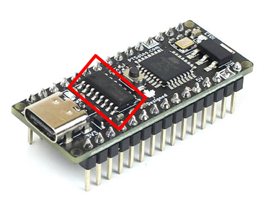 CH340 IC on many products including the Nano Flip, Uno R3+, and the ESP32 microWatt