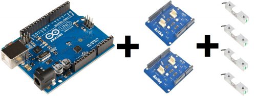 Arduino Uno + 2x RB-Onl-38 + x4 load cells