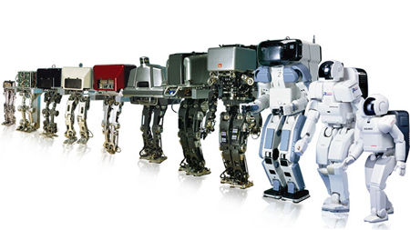 The history of the Honda P3 robot line, up to ASIMO