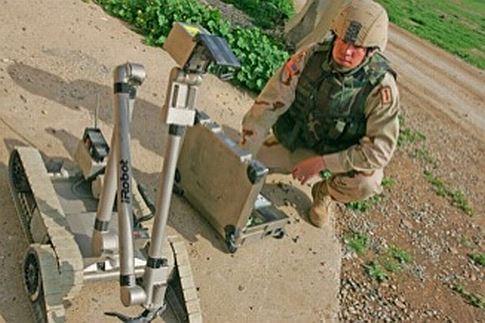 PackBot EOD with soldier