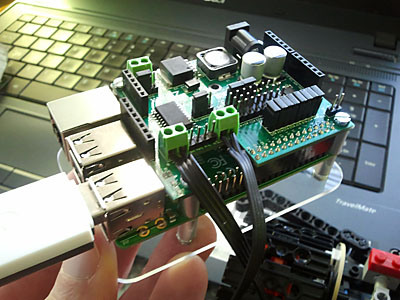 Pi with Pirocon board and wifi dongle